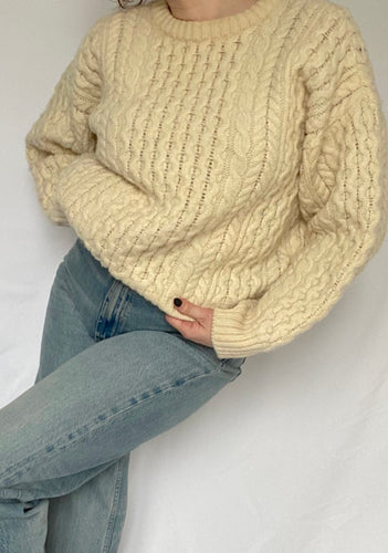 80's Wool Cable Knit Pullover
