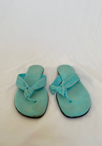 80's Blue Wedge Flip Flops
