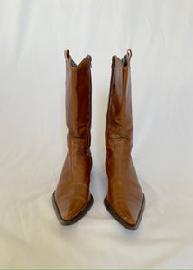Vintage Brown Leather Western Boot