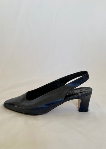 70's Navy Sling Back Heels
