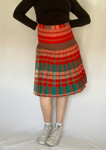 70's Plaid Pleated Skirt