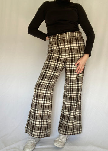 70's Brown Plaid GWG Flares
