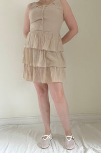 Y2k Tiered Ivory Cocktail Dress