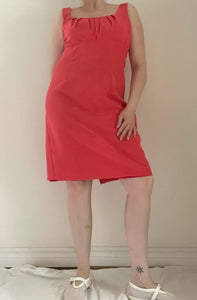 90's Coral Dress with Overlay