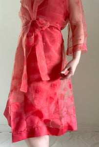90's Coral Dress with Overlay