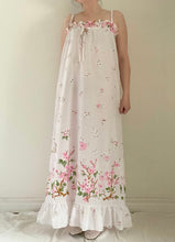 70's Floral Cotton Maxi Dress
