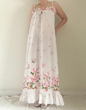 70's Floral Cotton Maxi Dress