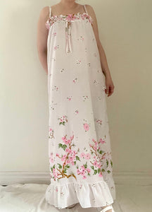 70's Floral Cotton Maxi Dress