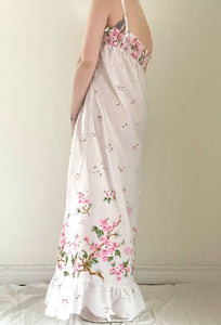 70's Floral Cotton Maxi Dress