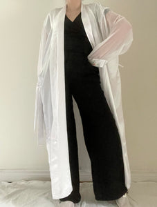 80's White Satin Robe