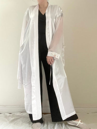 80's White Satin Robe