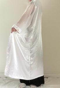 80's White Satin Robe