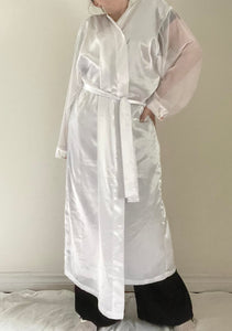 80's White Satin Robe