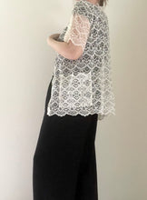 80's Ivory Lace Overlay Blouse