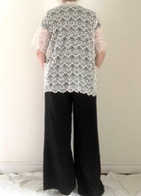 80's Ivory Lace Overlay Blouse