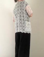 80's Ivory Lace Overlay Blouse