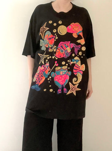 90's Neon Sea Creature Graphic Tee