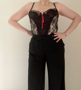 80's Black Lace Corset