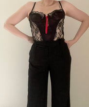 80's Black Lace Corset