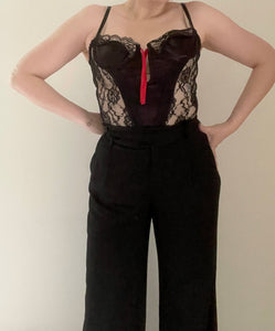 80's Black Lace Corset