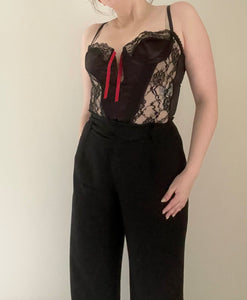 80's Black Lace Corset