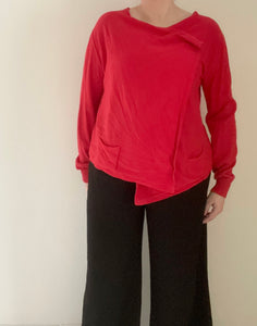 90's Red Wrap Top