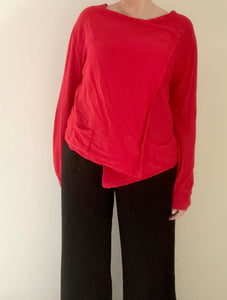 90's Red Wrap Top
