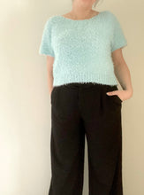 90's Blue Fluffy Pullover T-Shirt
