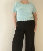 90's Blue Fluffy Pullover T-Shirt