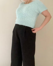 90's Blue Fluffy Pullover T-Shirt