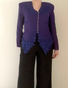 80's Purple Lace Blouse