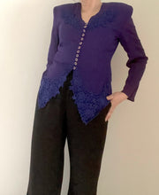 80's Purple Lace Blouse