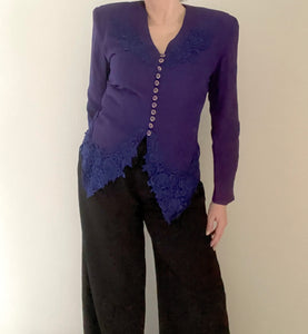 80's Purple Lace Blouse