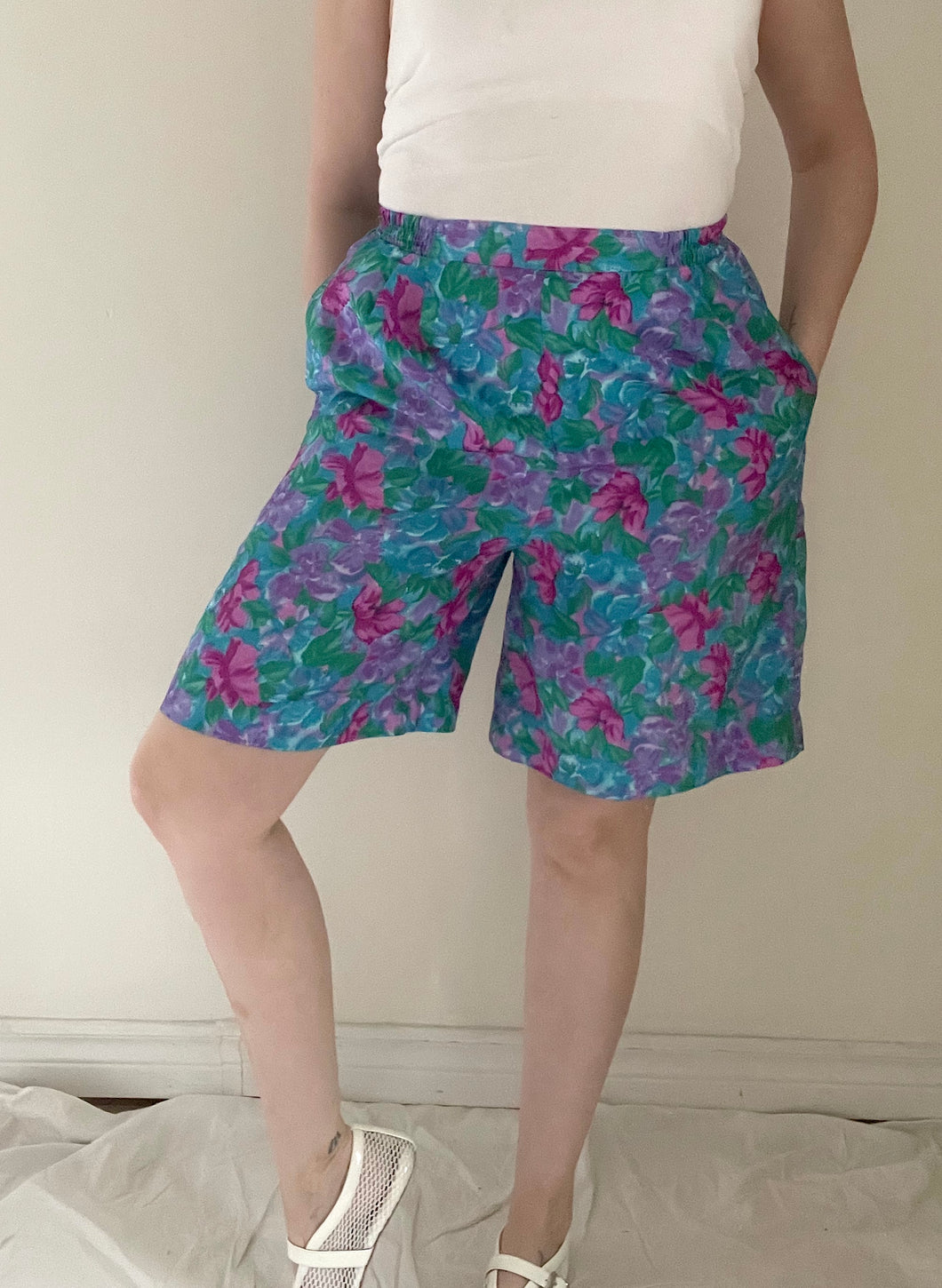 80's/90's Floral Bermuda Shorts