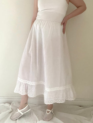 70's White Peasant Skirt