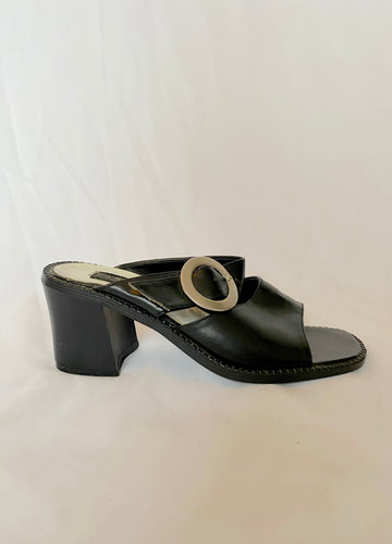 90's Black Block Heels