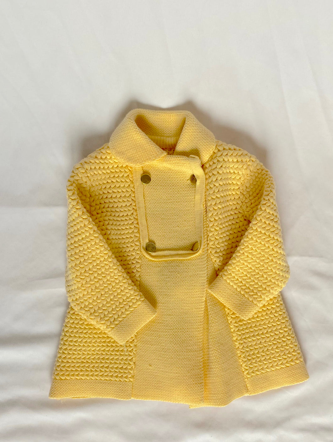 80's Yellow Knit Sweater Jacket