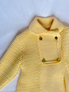 80's Yellow Knit Sweater Jacket