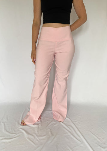 90's Pastel Pink Stretch Flares