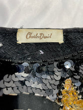 80's Black and Gold Sequin Blouse