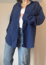 80's Blue Button Up