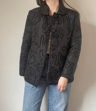 90's Black Embroidered Dress Jacket