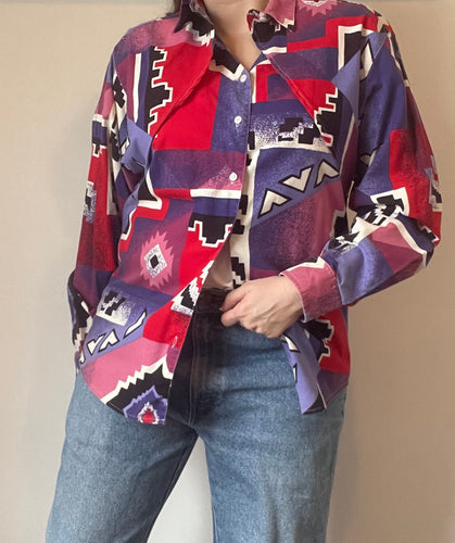 90's Southwestern  Wrangler Button-Up