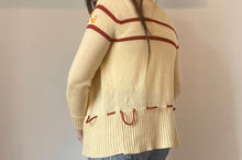 70's Ivory Embroidered Cardigan