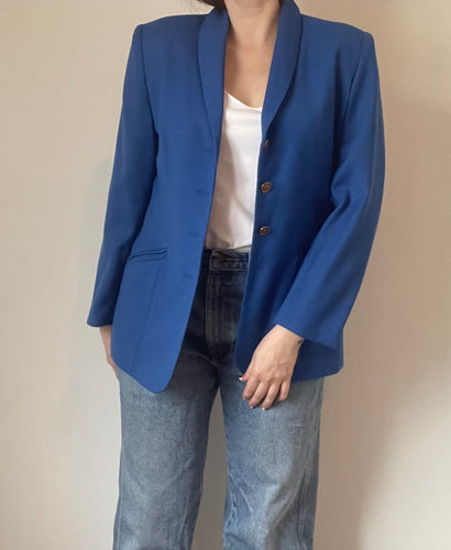 80's Royal Blue Wool Blazer