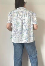 90's White Short Sleeve Blouse