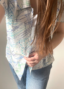 90's White Short Sleeve Blouse