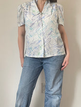 90's White Short Sleeve Blouse