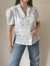 90's White Short Sleeve Blouse