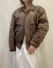 80's Distressed Brown Leather Jacket
